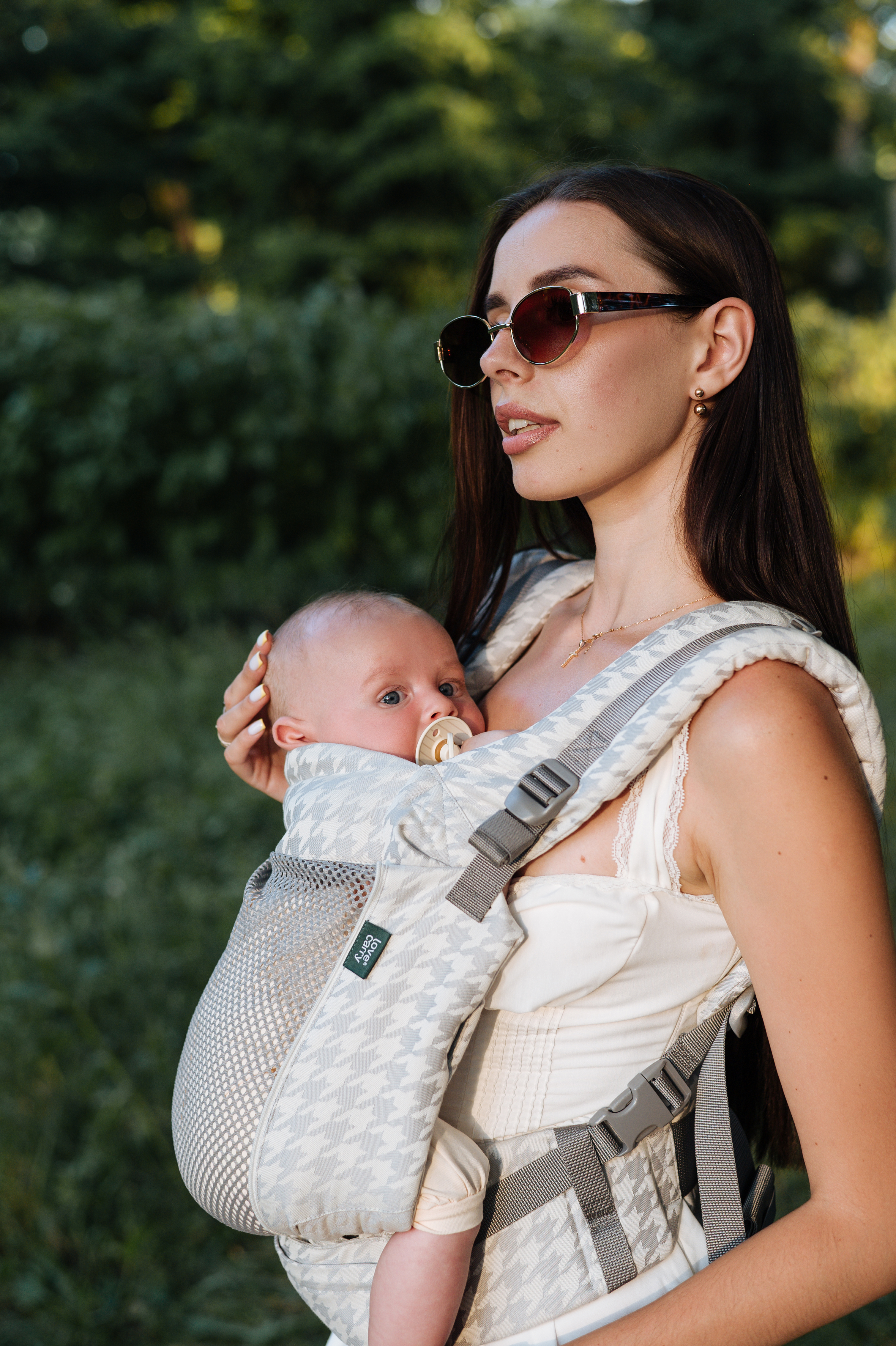 Porte-bébé ONE EVO Grace en jacquard à motif pied-de-poule